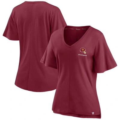 Shop Fanatics Branded Burgundy Washington Football Team Southpaw Flutter V-neck T-shirt