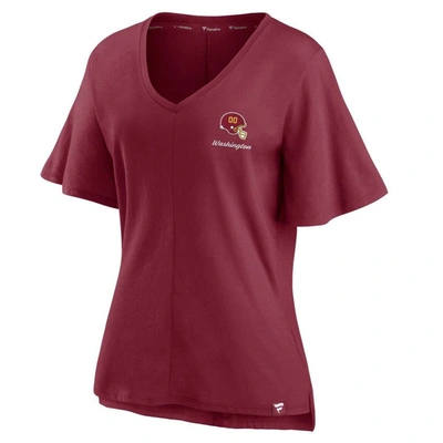 Shop Fanatics Branded Burgundy Washington Football Team Southpaw Flutter V-neck T-shirt