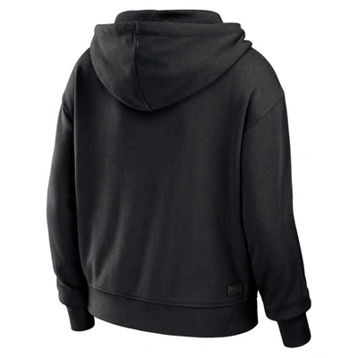Wear By Erin Andrews Black/white New Orleans Saints Color Block Light Weight Modest Crop Full-zip Ho In Black