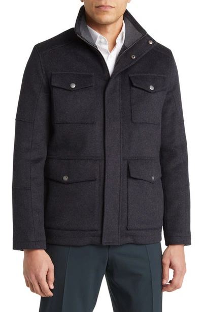 Hart Schaffner Marx Greeley Wool Blend Field Jacket In Charcoal