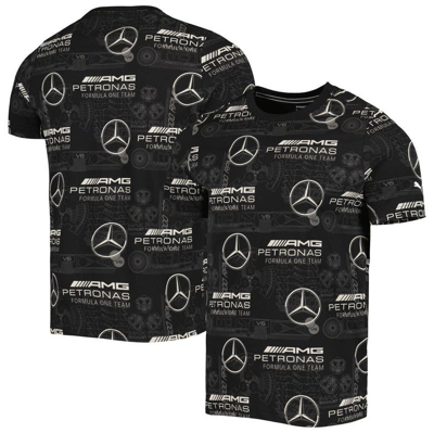 Shop Puma Black Mercedes-amg Petronas F1 Team Allover Print T-shirt