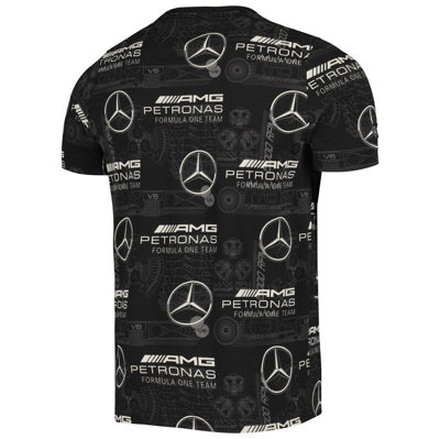 Shop Puma Black Mercedes-amg Petronas F1 Team Allover Print T-shirt