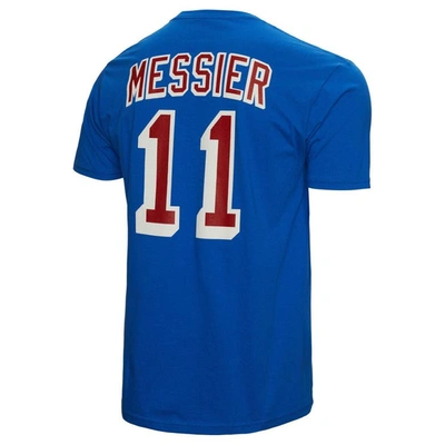 Shop Mitchell & Ness Mark Messier Blue New York Rangers Name & Number T-shirt