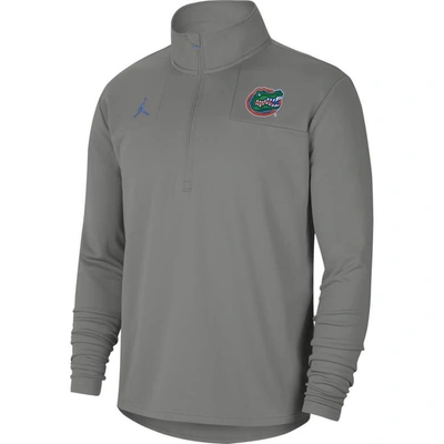 Shop Jordan Brand Gray Florida Gators 2021 Coaches Top Performance Half-zip Jacket