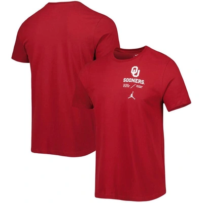 Shop Jordan Brand Crimson Oklahoma Sooners Team Practice Performance T-shirt