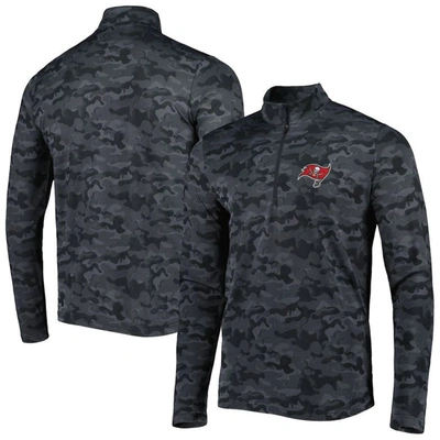 Shop Antigua Black Tampa Bay Buccaneers Brigade Quarter-zip Sweatshirt