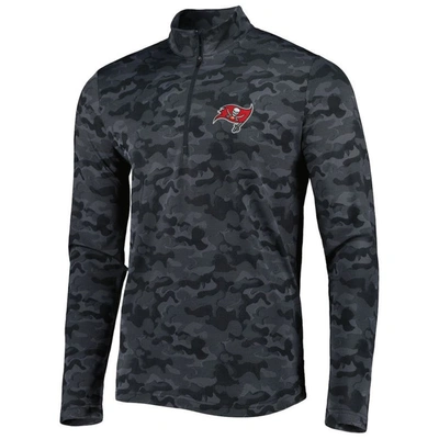 Shop Antigua Black Tampa Bay Buccaneers Brigade Quarter-zip Sweatshirt