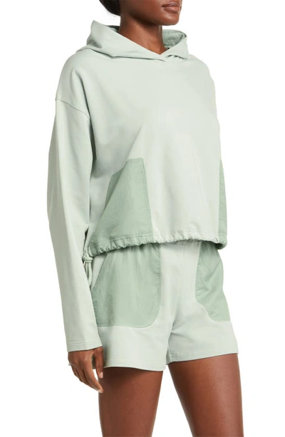 Shop Outdoor Voices Boxy Hoodie In Silt Green