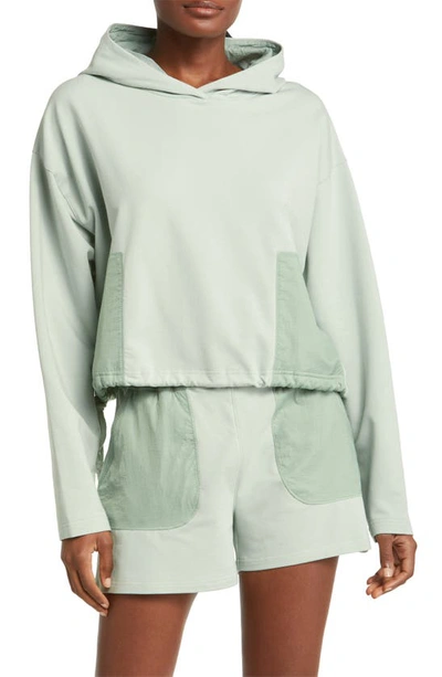 Shop Outdoor Voices Boxy Hoodie In Silt Green