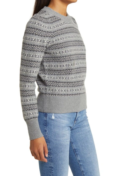 Shop Faherty Highland Fair Isle Sweater In Grey Multi