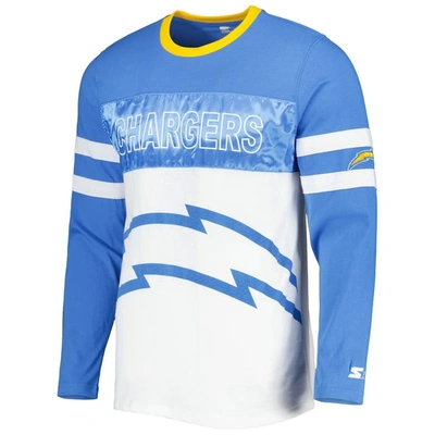 Shop Starter Powder Blue/white Los Angeles Chargers Halftime Long Sleeve T-shirt