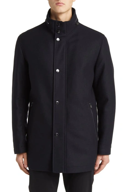 Shop Hugo Boss Camron Wool Blend Jacket In Dark Blue