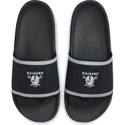 Shop Nike Las Vegas Raiders Off-court Wordmark Slide Sandals In Gray