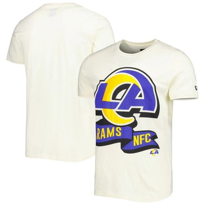 Shop New Era Cream Los Angeles Rams Sideline Chrome T-shirt