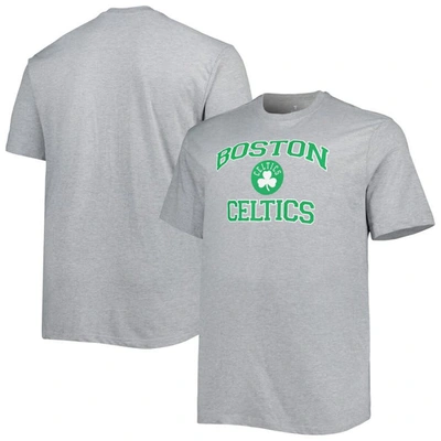 Shop Profile Black Boston Celtics Big & Tall Heart & Soul T-shirt In Heather Gray