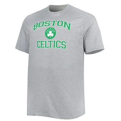 Shop Profile Black Boston Celtics Big & Tall Heart & Soul T-shirt In Heather Gray