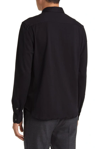 Shop Emporio Armani Cotton Button-up Sport Shirt In Black