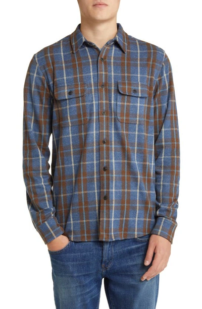 Shop Faherty Legend Buffalo Check Flannel Button-up Shirt In Alpine Lake Plaid