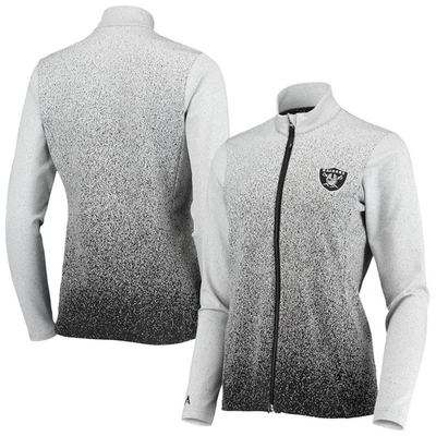 Shop Antigua White/black Las Vegas Raiders Guide Full-zip Jacket