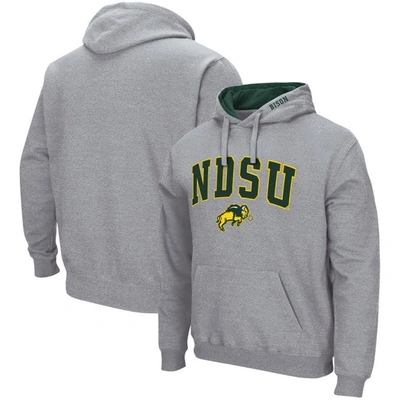 Shop Colosseum Heathered Gray Ndsu Bison Arch And Logo Pullover Hoodie In Heather Gray