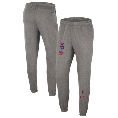 Shop Nike Heather Charcoal Philadelphia 76ers 2022/23 City Edition Courtside Brushed Fleece Sweatpants