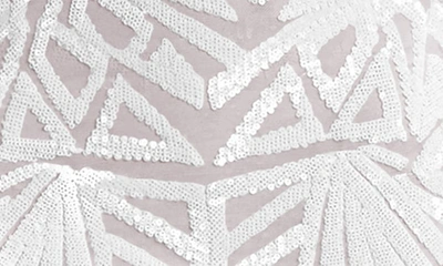 Dress The Population Lola Sequin Long Sleeve Body-con Minidress In White