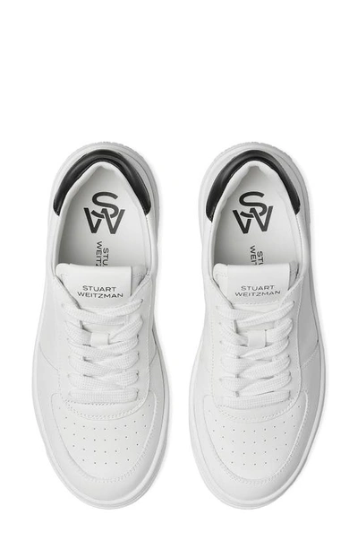 Shop Stuart Weitzman Courtside Sneaker In White/ Black Leather