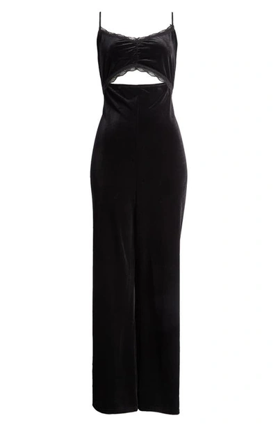 lila Gezamenlijk rol Topshop Velvet Lace Wide Leg Jumpsuit In Black | ModeSens