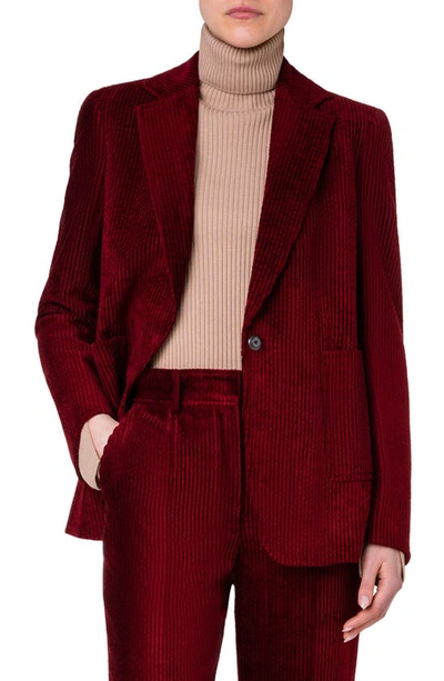 Shop Akris Punto Corduroy Blazer In 069 Garnet