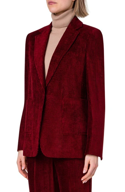 Shop Akris Punto Corduroy Blazer In 069 Garnet