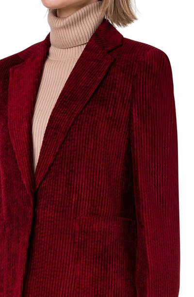 Shop Akris Punto Corduroy Blazer In 069 Garnet