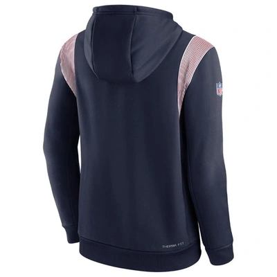 Shop Nike Navy New England Patriots Sideline Athletic Stack Performance Pullover Hoodie