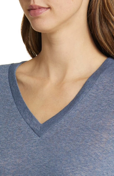 Shop Caslon Twist Hem V-neck T-shirt In Grey Stone