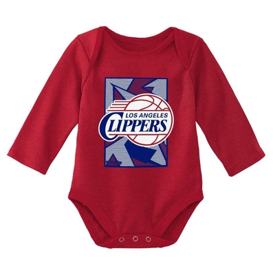 Shop Mitchell & Ness Newborn & Infant  Royal/red La Clippers 3-piece Hardwood Classics Bodysuits & Cuffed