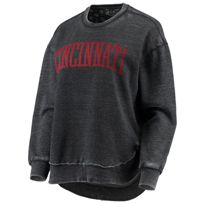 Pressbox Black Cincinnati Bearcats Vintage Wash Pullover Sweatshirt In Black