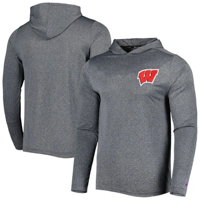 Shop Knights Apparel Champion Gray Wisconsin Badgers Hoodie Long Sleeve T-shirt