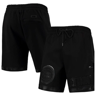 Shop Pro Standard Detroit Pistons Triple Black Gloss Shorts