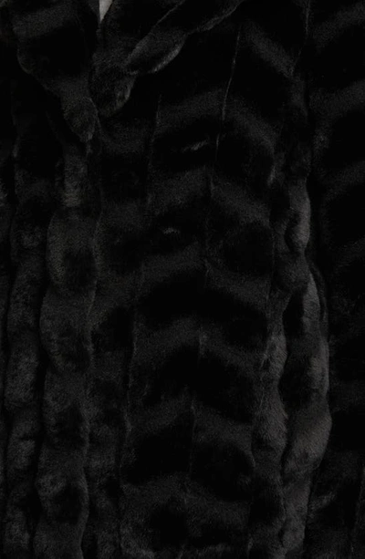 Shop Via Spiga Grooved Herringbone Faux Fur Jacket In Black