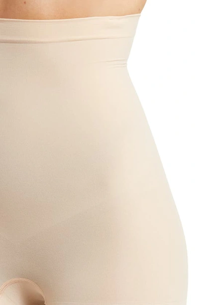 Shop Spanx Everyday Shaping High Waist Mid-thigh Shorts In Soft Nude