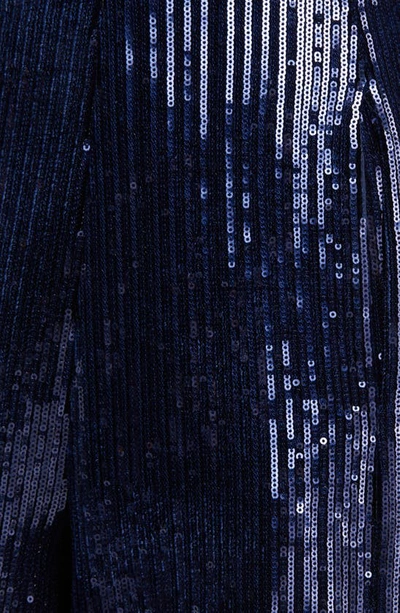 Black Halo Lena Sequin Strapless Jumpsuit In Blue