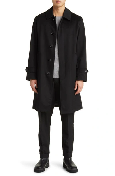 Shop Mackintosh Didsbury Water Repellent Longline Wool Coat In Black