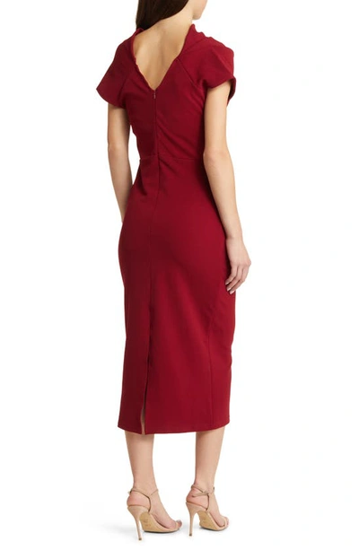 Shop Nikki Lund Marilyn Ruched Knit Dress In Burgundy