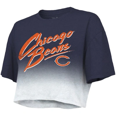 Majestic Women's  Threads Justin Fields Navy, White Chicago Bears Drip-dye Player Name And Number Tri In Navy