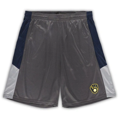 Shop Profile Navy/gray Milwaukee Brewers Team Shorts