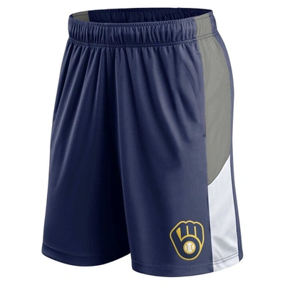 Shop Profile Navy/gray Milwaukee Brewers Team Shorts