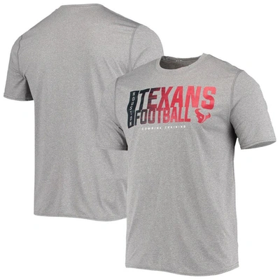Shop New Era Heathered Gray Houston Texans Combine Authentic Game On T-shirt In Heather Gray