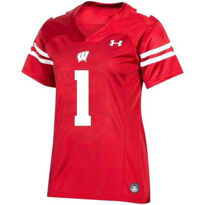 Shop Under Armour #1 Red Wisconsin Badgers Team Replica Football Jersey