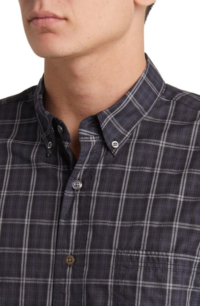 Shop Billy Reid Tuscumbia Check Button-down Shirt In Black/ Grey