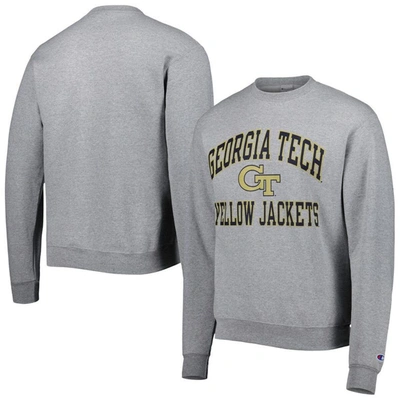 Shop Champion Heather Gray Georgia Tech Yellow Jackets High Motor Pullover Sweatshirt