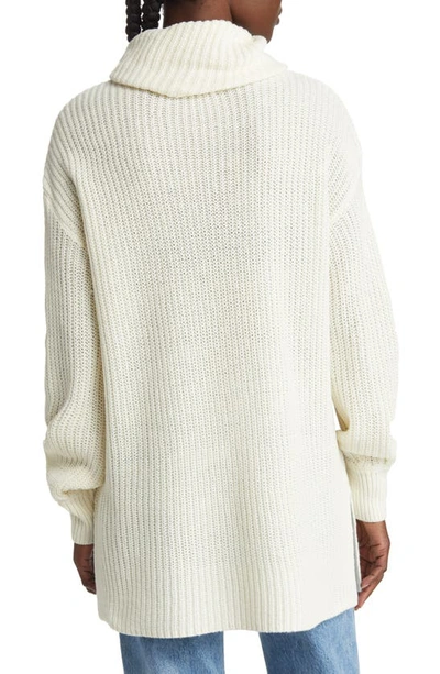 Shop Vero Moda Sayla Cowl Neck Tunic Sweater In Birch